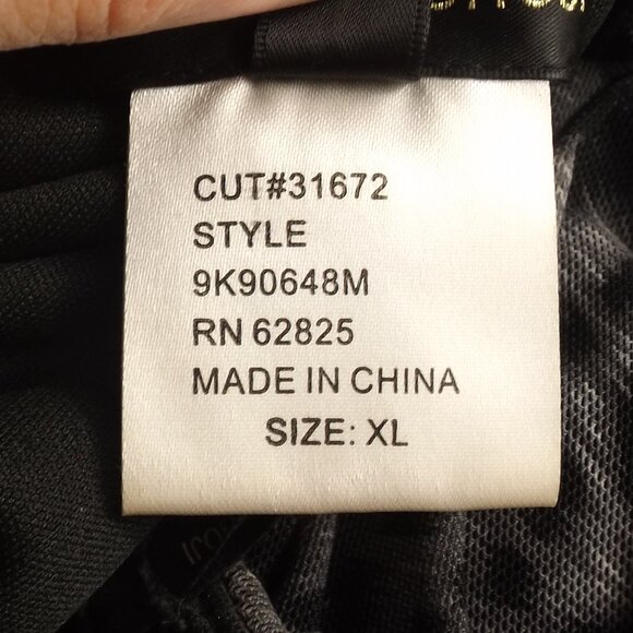 TADASHI SHOJI Evening Dress, XL, Grey Animal Print, Jeweled One Shoulder, Ruched - Picture 13 of 15